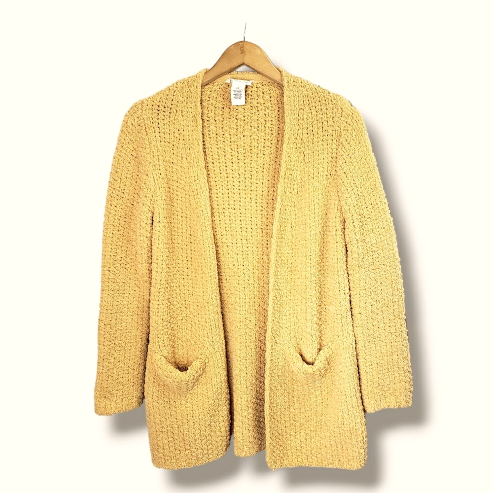 For The Republic Golden Mustard Chenille Knit Cardigan Size XS